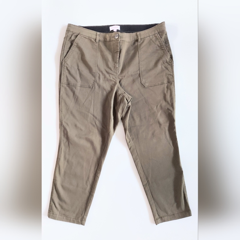 Molly & Isadora High Rise Straight Leg Ankle Pants Size 16W Green